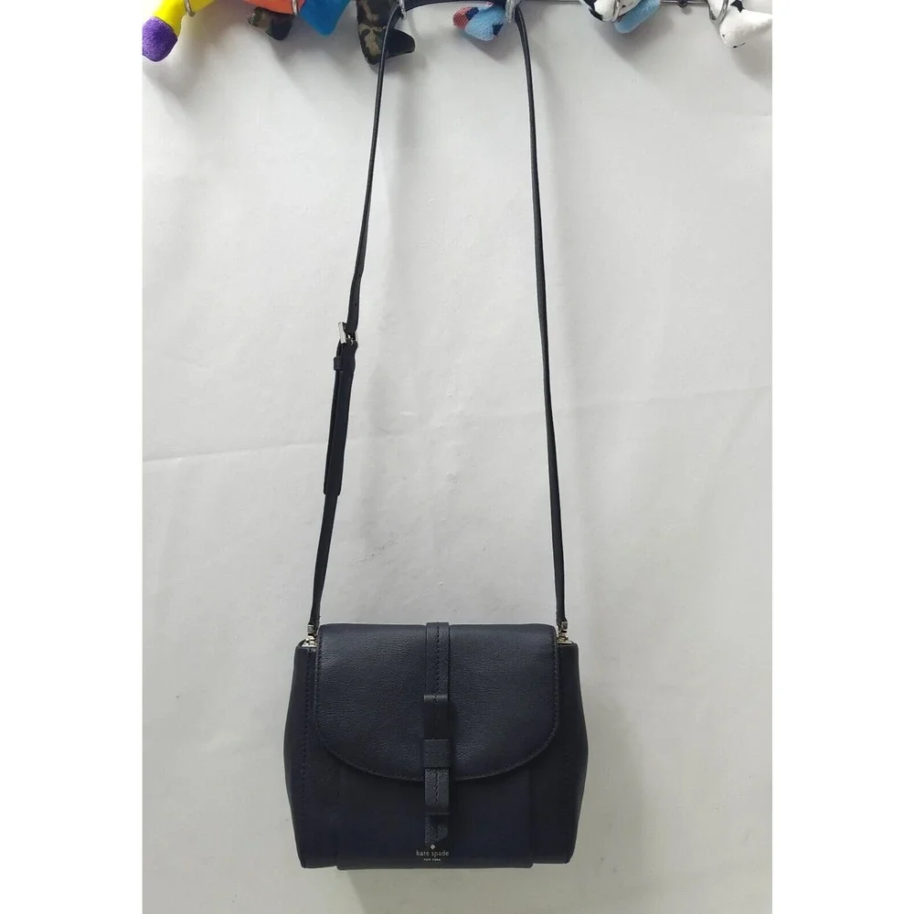 Kate Spade New York Black Leather Flap Closure Crossbody Bag